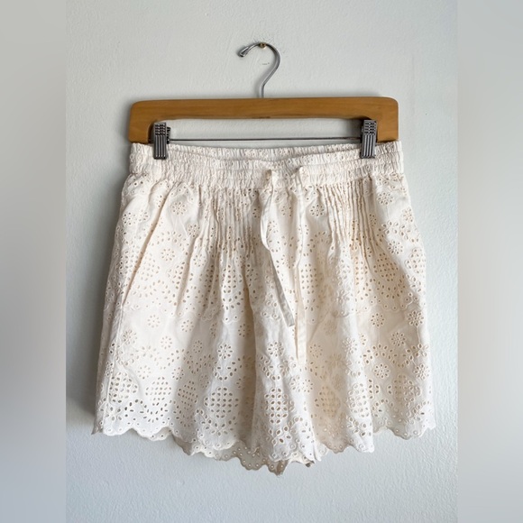 St. Roche Harper Shorts White Eyelet Embroidered Organic Cotton Artisan Boho S - Picture 5 of 11
